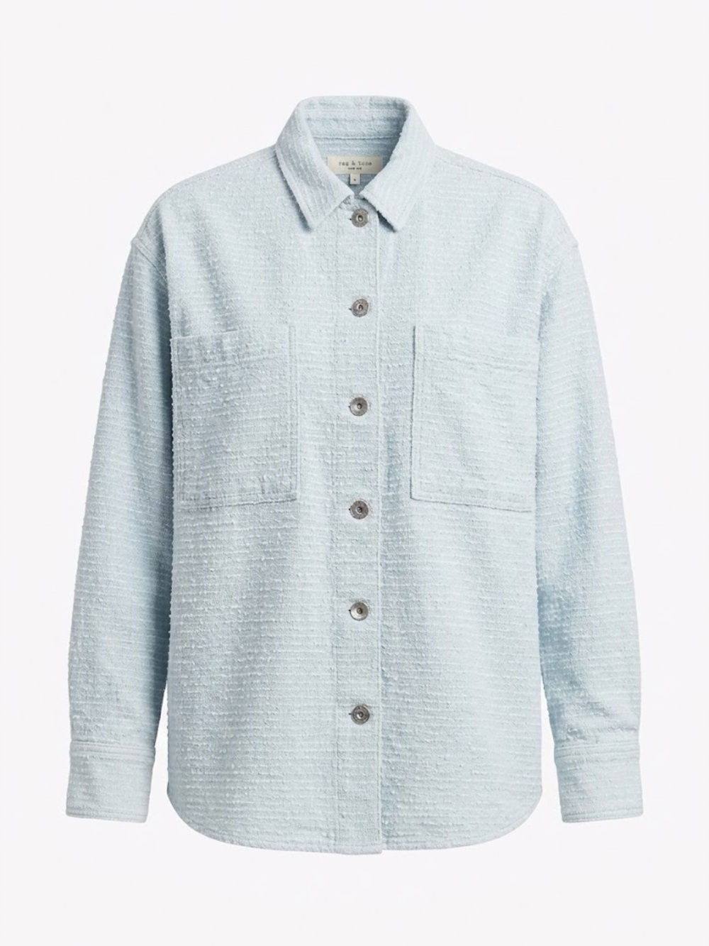 Rag and Bone Jax Denim Shirt Textured Small Light Blue New with Tags